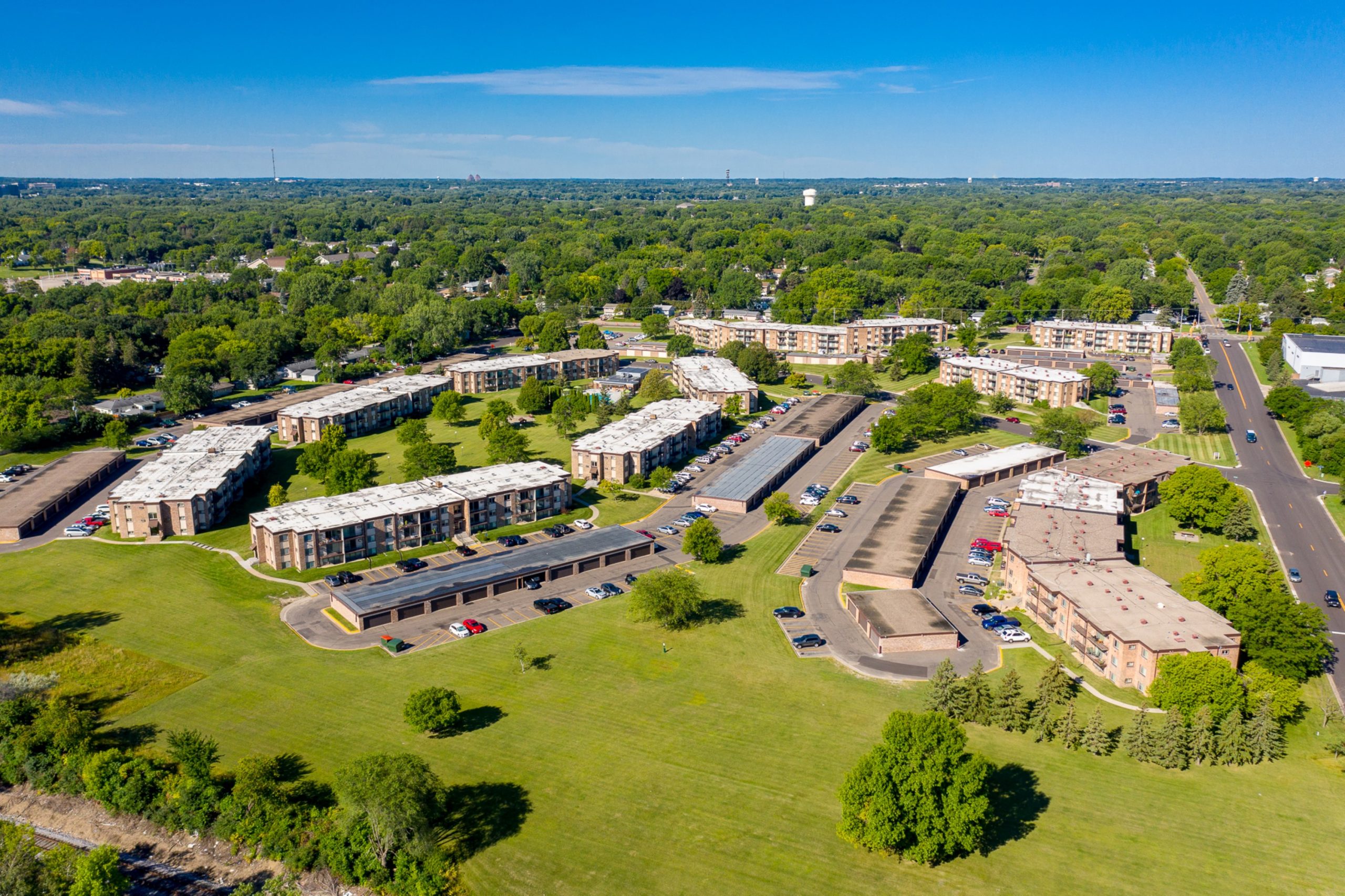 Aerial View Of Sumter Green Apartments In Crystal, MN
