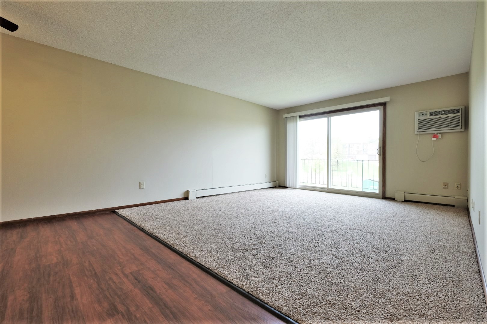 Sumter Green apartment living area with carpet and vinyl plank flooring